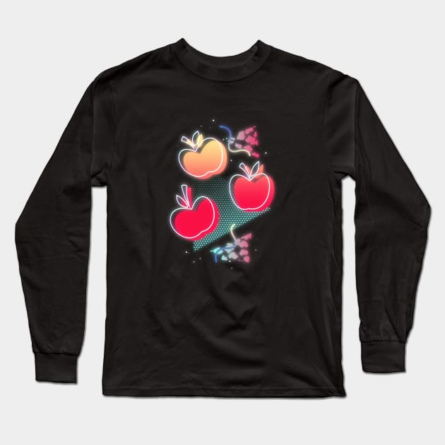 Synthwave Applejack Cutie Mark Long Sleeve T-Shirt by Ilona's Store